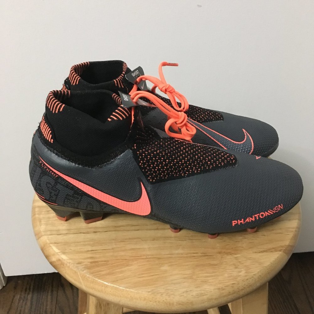 Nike Phantom VSN Elite FG Grey Bright Mango cleats